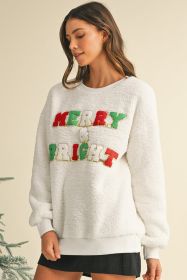 Snow White Merry & Bright Print Fuzzy Sweatshirt (size: (US 16-18)XL)