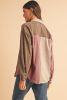 Mineral Red Patchwork Chest Pockets Buttoned Corduroy Shacket