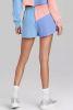 Sky Blue Colorblock Long Sleeve Top & Pocketed Shorts Set