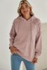 Sand Pink Stud Detail Kangaroo Pocket Hoodie