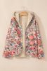 Beige Vintage Paisley Floral Printed Sherpa Lined Hooded Jacket