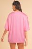 Pink Sequin BIRTHDAY QUEEN Pattern Round Neck T Shirt