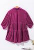 Pitaya Lantern Sleeve Tunic Babydoll Velvet Shirt