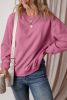 Meadow Mauve Solid Color Drop Shoulder Terry Sweatshirt