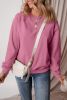 Meadow Mauve Solid Color Drop Shoulder Terry Sweatshirt
