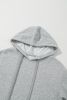 Light Grey Plain Fleece Lined Drawstring Hoodie with Pocket