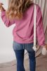 Meadow Mauve Solid Color Drop Shoulder Terry Sweatshirt