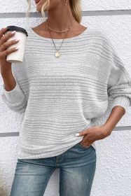 Light Grey Pit Stripe Batwing Sleeve Top (size: (US 16-18)XL)