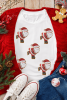 White Shimmer Santa Clause Skiing Crewneck T Shirt