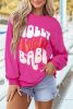 Rose Red Holly Jolly Babe Christmas Oversized Sweatshirt