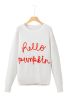 White Hello Pumpkin Graphic Sweater