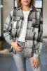 Grey Plaid Button Up Collared Flannel Shacket