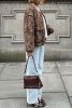 Brown Vintage Leopard Colorblock Print Coat