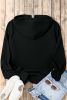 Black Kangaroo Pocket Half Zipper Oversized Hoodie