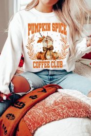 Beige PUMPKIN SPICE COFFEE CLUB Graphic Sweatshirt (size: (US 4-6)S)