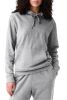 Light Grey Plain Fleece Lined Drawstring Hoodie with Pocket