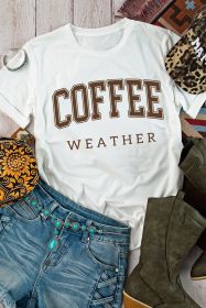 White COFFEE WEATHER Graphic T-Shirt (size: (US 16-18)XL)