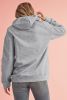 Gray Lattice Textured Kangaroo Pocket Drawstring Hoodie