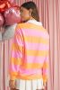 Yellow Colorblock Button Collared Sweatshirt