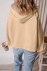 Parchment Half Zipper Kangaroo Pockets Drop Shoulder Hoodie