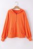 Orange Kangaroo Pocket Half Zipper Oversized Hoodie