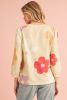 Apricot 60s Flower Print Ruched Bracelet Sleeve Top