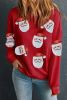 Red Sequins Santa Claus Graphic Christmas Sweatshirt