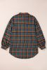 Green Plaid Long Sleeve Collar Shirt