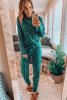 Green Christmas Candy Cane Printed Top and Pants Loungewear Set