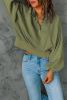 Green Washed Snap Buttons Bishop Sleeve Pullover Sweatshirt