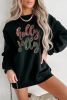 Black Christmas Sequined Holly Jolly Graphic Sweatshirt