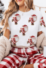 White Shimmer Santa Clause Skiing Crewneck T Shirt