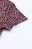 Red Cheetah Print Casual Short Sleeve Crew Neck T Shirt