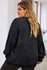 Black Mardi Gras Letter Graphic Plus Size Corded Sweatsihirt
