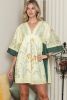 Multicolor Boho Floral V Neck Bell Sleeve Dress