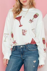 Beige Casual Goblet Print Round Neck Graphic Sweatshirt (size: (US 18-20)2XL)