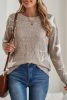 Khaki Star Pattern Drop Shoulder Knit Sweater