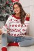 Racing Red Christmas Long Sleeve Pullover Crew Neck Sweater