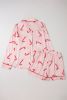 Pink Candy Cane Print Christmas Pajama Set