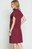 Red Patch Pocket Ribbed Knit Short Sleeve Sweater Dress