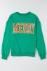 Green MERRY Print Drop Sleeve Pullover Sweatshirt