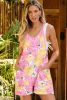 Yellow Lemon Graphic Sleeveless V Neck Romper