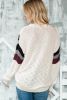 Chevron Striped Drop Shoulder Long Sleeve Pullover Sweater