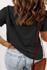 Black Plus Size LUCKY Clover Embroidered Graphic Tee