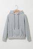 Light Grey Plain Fleece Lined Drawstring Hoodie with Pocket