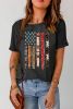 Black American Flag Print Black Graphic Tee