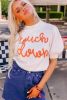 White Touchdown Tinsel Puff Short Sleeve Sweater