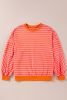 Russet Orange Drop Shoulder Crew Neck Loose Sweatshirt