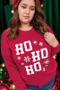 Fiery Red Christmas Ho Ho Ho Plus Size Sweatshirt