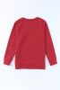 Red Chenille MERRY Christmas Raglan Sleeve Graphic Sweatshirt